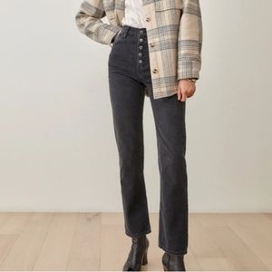 Reformation Cynthia High Waist Button Fly Jeans Ventura
